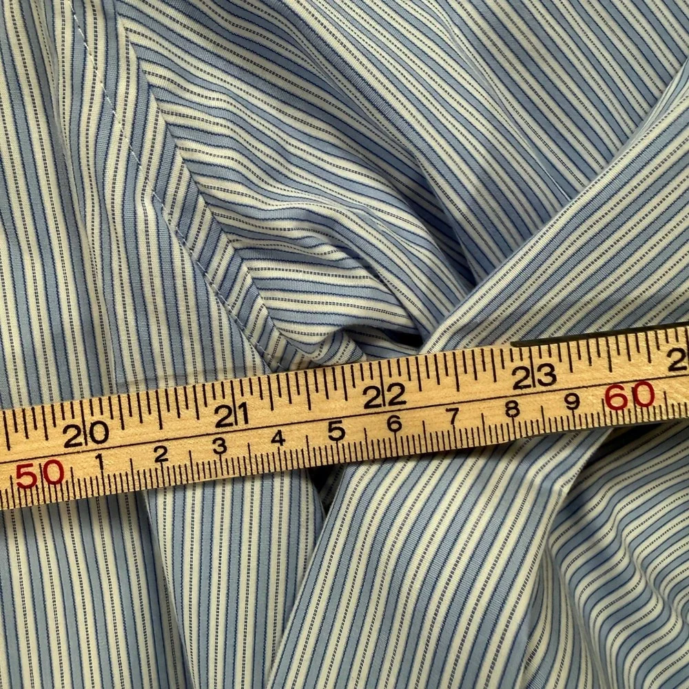 Banana Republic Dress Shirt Mens XL Blue Striped Slim Fit Poplin Button Down NEW